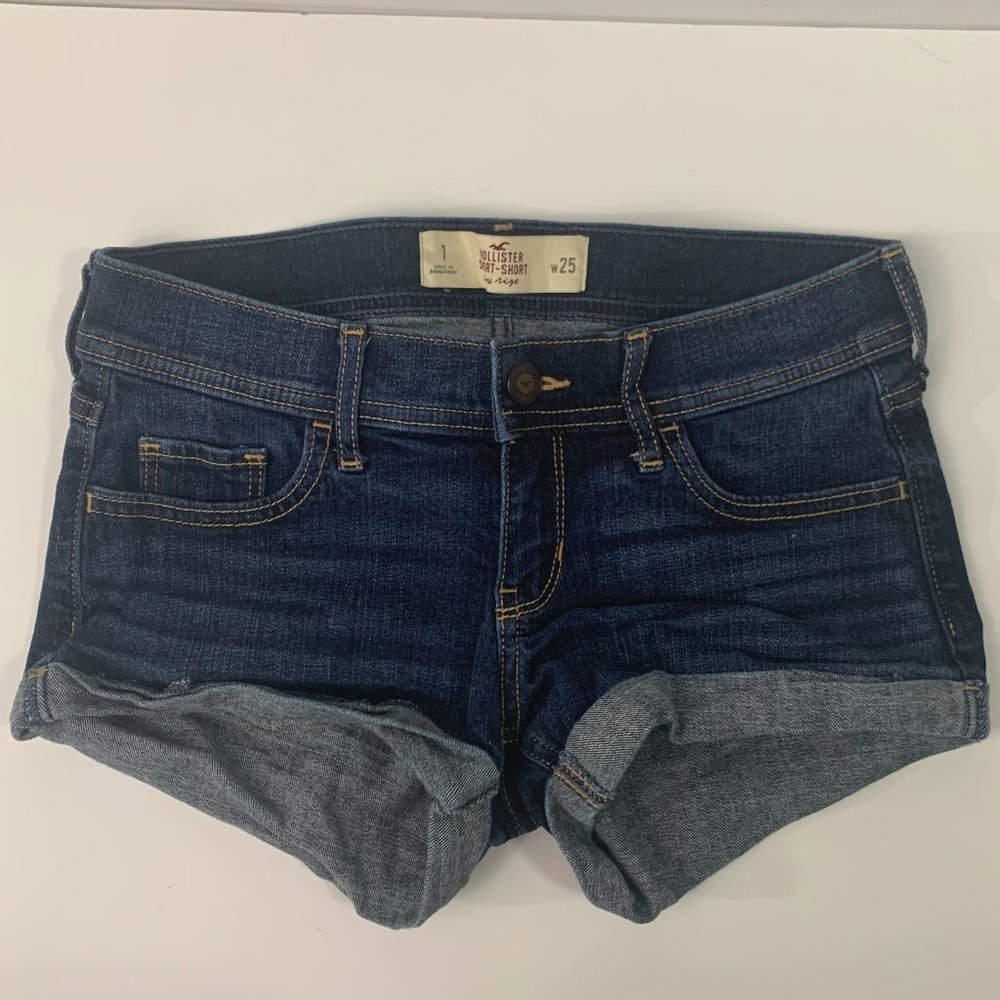 Hollister Low Rise Roll Up Short Blue Jean Shorts